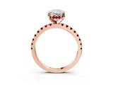 Rose gold Radiant Cut Diamond Solitaire Ring with Pavé Band and Four-Prong Setting_3