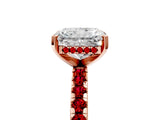 Rose gold Radiant Cut Diamond Solitaire Ring with Pavé Band and Four-Prong Setting_5