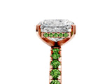 Rose gold Radiant Cut Diamond Solitaire Ring with Pavé Band and Four-Prong Setting_5