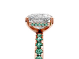 Rose gold Radiant Cut Diamond Solitaire Ring with Pavé Band and Four-Prong Setting_5