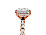 Rose gold Radiant Cut Diamond Solitaire Ring with Pavé Band and Four-Prong Setting_5