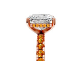 Rose gold Radiant Cut Diamond Solitaire Ring with Pavé Band and Four-Prong Setting_5