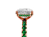 Rose gold Radiant Cut Diamond Solitaire Ring with Pavé Band and Four-Prong Setting_5