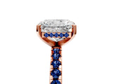 Rose gold Radiant Cut Diamond Solitaire Ring with Pavé Band and Four-Prong Setting_5