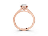 Rose gold Radiant Cut Diamond Solitaire Ring with Pavé Band and Prong Setting_15