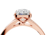 Rose gold Radiant Cut Diamond Solitaire Ring with Pavé Band and Prong Setting_16