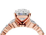 Rose gold Radiant Cut Diamond Solitaire Ring with Side Stones and Four-Prong Setting_74