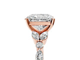 Rose gold Radiant Cut Diamond Solitaire Ring with Side Stones and Four-Prong Setting_75