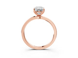 Rose gold Radiant Cut Diamond Solitaire Ring with Thin Band and Prong Setting_15