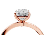 Rose gold Radiant Cut Diamond Solitaire Ring with Thin Band and Prong Setting_16