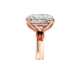 Rose gold Radiant Cut Diamond Solitaire Ring with Thin Band and Prong Setting_17