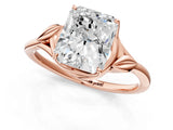Rose gold Radiant Cut Diamond Solitaire Ring with Twist Band and Four-Prong Setting_54