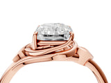Rose gold Radiant Cut Diamond Solitaire Ring with Twist Band and Four-Prong Setting_57