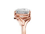 Rose gold Radiant Cut Diamond Solitaire Ring with Twist Band and Four-Prong Setting_58