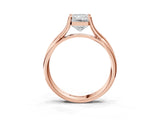 Rose gold Radiant Cut Diamond Solitaire Twist Band Prong Setting Ring_58
