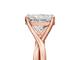Rose gold Radiant Cut Diamond Solitaire Twist Band Prong Setting Ring_60