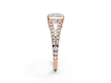 Rose gold Radiant Cut Diamond Split Shank Pavé Engagement Ring with Four-Prong Setting_87