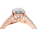 Rose gold Radiant Cut Diamond Split Shank Pavé Engagement Ring with Four-Prong Setting_89