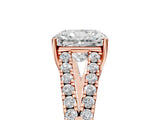 Rose gold Radiant Cut Diamond Split Shank Pavé Engagement Ring with Four-Prong Setting_90