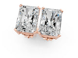 Rose gold Radiant Cut Diamond Stud Earrings_426