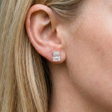 Rose gold Radiant Cut Diamond Stud Earrings_432