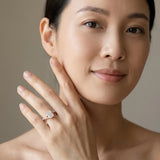 Rose gold Radiant Cut Diamond Twist Band Solitaire with Prong Setting_13