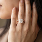 Rose gold Radiant Cut Diamond Twist Band Solitaire with Prong Setting_14