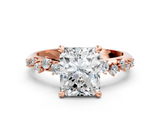 Rose gold Radiant Cut Diamond Vine Band with Four-Prong Setting_51