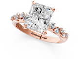 Rose gold Radiant Cut Diamond Vine Band with Four-Prong Setting_52