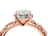 Rose gold Radiant Cut Diamond Vine Band with Four-Prong Setting_55