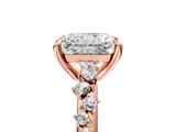 Rose gold Radiant Cut Diamond Vine Band with Four-Prong Setting_56