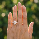Rose gold Radiant Cut Five-Stone Prong Set Diamond Ring with Classic Band_12