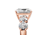 Rose gold Radiant Cut Five-Stone Prong Set Diamond Ring with Classic Band_50
