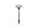 Rose gold Radiant Cut Halo Diamond Engagement Ring with Pave Band and Four-Prong Setting_22