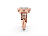 Rose gold Radiant Cut Halo Diamond Engagement Ring with Pave Split Shank and Four-Prong Setting_5