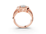 Rose gold Radiant Cut Halo Diamond Engagement Ring with Pave Split Shank and Four-Prong Setting_6