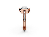 Rose gold Radiant Cut Halo Diamond Pave Band Ring with Four-Prong Setting_63