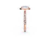 Rose gold Radiant Cut Halo Diamond Pave Band with Prong Setting_5