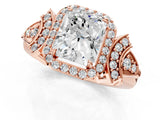 Rose gold Radiant Cut Halo Diamond Split Shank Engagement Ring with Four-Prong Setting_10