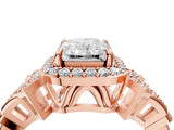 Rose gold Radiant Cut Halo Diamond Split Shank Engagement Ring with Four-Prong Setting_13