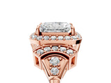 Rose gold Radiant Cut Halo Diamond Split Shank Engagement Ring with Four-Prong Setting_14