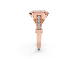 Rose gold Radiant Cut Halo Diamond Split Shank Pave Ring_11
