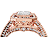 Rose gold Radiant Cut Halo Diamond Split Shank Pave Ring_13