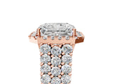 Rose gold Radiant Cut Halo Pavé Diamond Engagement Ring with Split Shank and Four-Prong Setting_8
