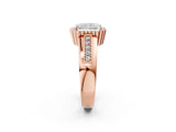 Rose gold Radiant Cut Halo Pave Band Four-Prong Ring_64