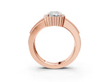Rose gold Radiant Cut Halo Pave Band Four-Prong Ring_65