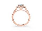 Rose gold Radiant Cut Halo Pave Diamond Engagement Ring with Four-Prong Setting_6