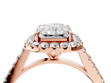 Rose gold Radiant Cut Halo Pave Diamond Engagement Ring with Four-Prong Setting_7