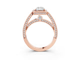 Rose gold Radiant Cut Halo Pave Split Shank Prong Setting Ring_47