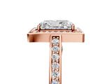 Rose gold Radiant Cut Halo Pave Split Shank Prong Setting Ring_49